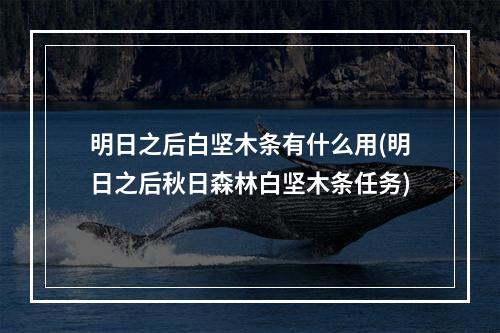 明日之后白坚木条有什么用(明日之后秋日森林白坚木条任务)