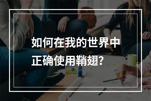 如何在我的世界中正确使用鞘翅？