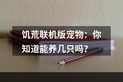 饥荒联机版宠物：你知道能养几只吗？