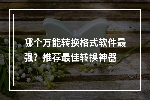 哪个万能转换格式软件最强？推荐最佳转换神器