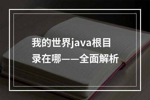 我的世界java根目录在哪——全面解析