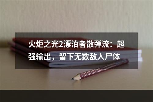 火炬之光2漂泊者散弹流：超强输出，留下无数敌人尸体