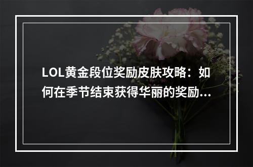 LOL黄金段位奖励皮肤攻略：如何在季节结束获得华丽的奖励？