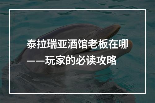 泰拉瑞亚酒馆老板在哪——玩家的必读攻略