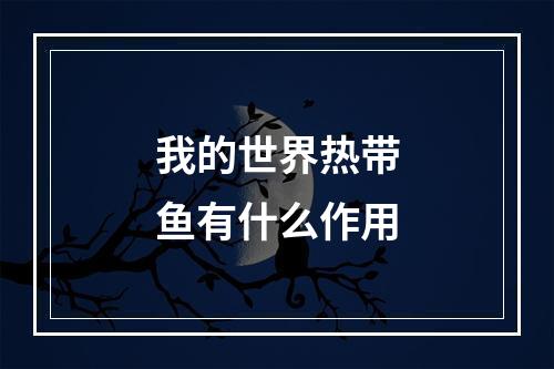 我的世界热带鱼有什么作用