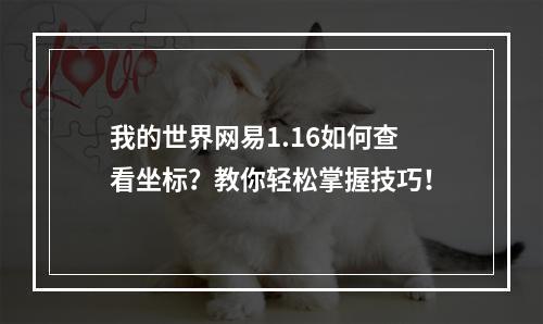 我的世界网易1.16如何查看坐标？教你轻松掌握技巧！