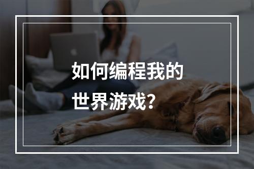 如何编程我的世界游戏？