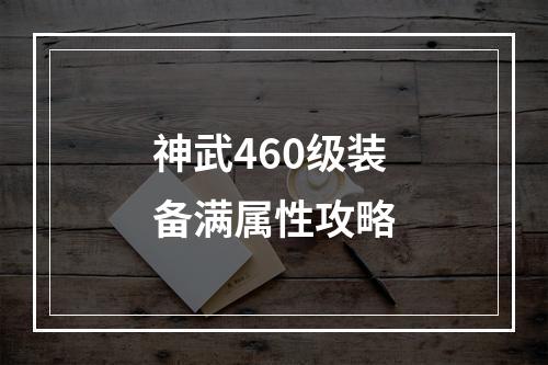 神武460级装备满属性攻略