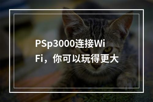 PSp3000连接WiFi，你可以玩得更大