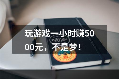 玩游戏一小时赚5000元，不是梦！