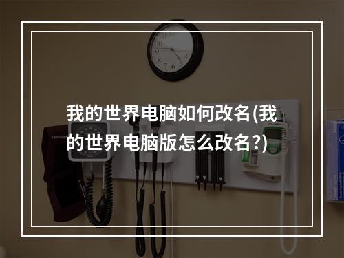 我的世界电脑如何改名(我的世界电脑版怎么改名?)