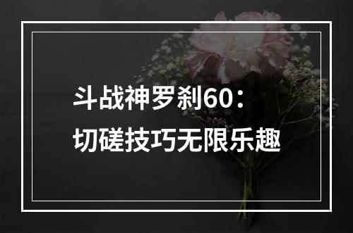 斗战神罗刹60：切磋技巧无限乐趣