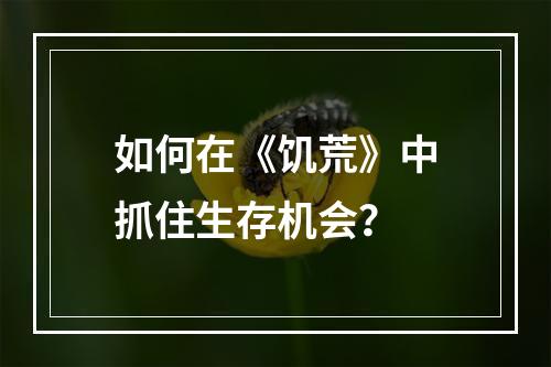 如何在《饥荒》中抓住生存机会？