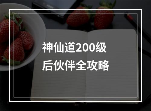 神仙道200级后伙伴全攻略