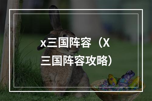 x三国阵容（X三国阵容攻略）