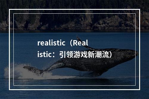 realistic（Realistic：引领游戏新潮流）