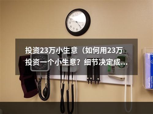 投资23万小生意（如何用23万投资一个小生意？细节决定成败）