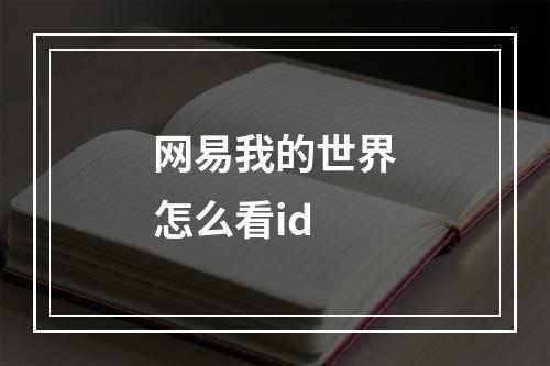 网易我的世界怎么看id