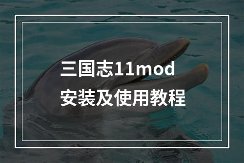 三国志11mod安装及使用教程