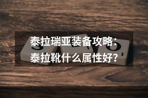 泰拉瑞亚装备攻略：泰拉靴什么属性好？