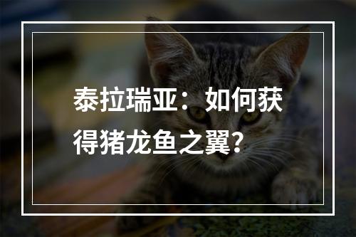 泰拉瑞亚：如何获得猪龙鱼之翼？