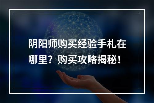 阴阳师购买经验手札在哪里？购买攻略揭秘！