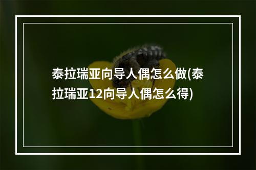 泰拉瑞亚向导人偶怎么做(泰拉瑞亚12向导人偶怎么得)