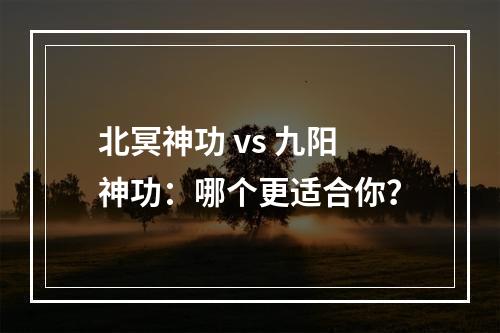 北冥神功 vs 九阳神功：哪个更适合你？