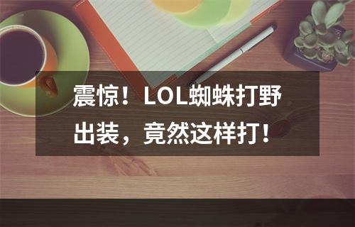 震惊！LOL蜘蛛打野出装，竟然这样打！