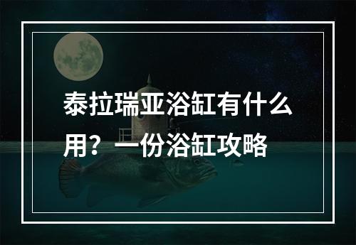 泰拉瑞亚浴缸有什么用？一份浴缸攻略