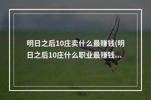 明日之后10庄卖什么最赚钱(明日之后10庄什么职业最赚钱)