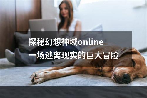 探秘幻想神域online一场逃离现实的巨大冒险