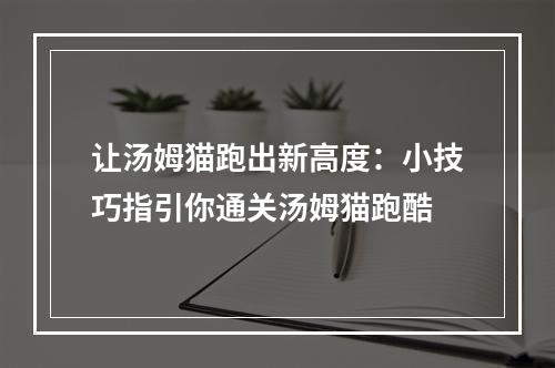 让汤姆猫跑出新高度：小技巧指引你通关汤姆猫跑酷