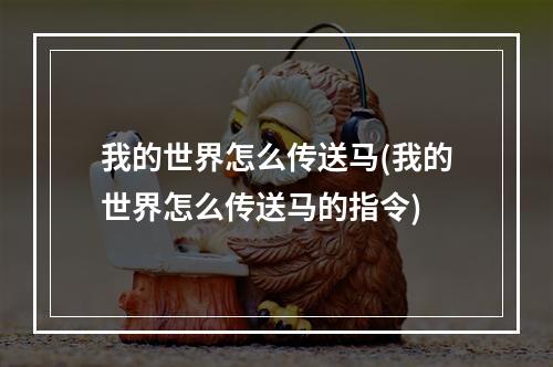 我的世界怎么传送马(我的世界怎么传送马的指令)