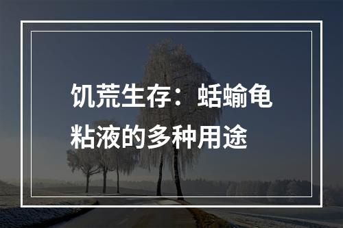 饥荒生存：蛞蝓龟粘液的多种用途