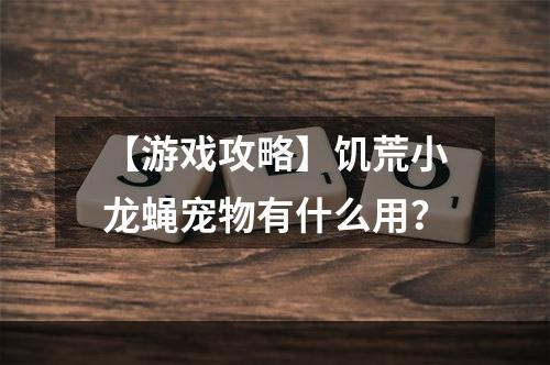 【游戏攻略】饥荒小龙蝇宠物有什么用？