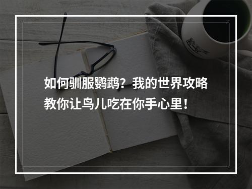 如何驯服鹦鹉？我的世界攻略教你让鸟儿吃在你手心里！