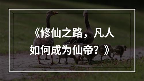 《修仙之路，凡人如何成为仙帝？》