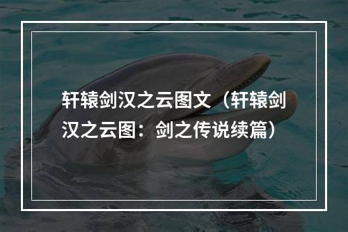 轩辕剑汉之云图文（轩辕剑汉之云图：剑之传说续篇）