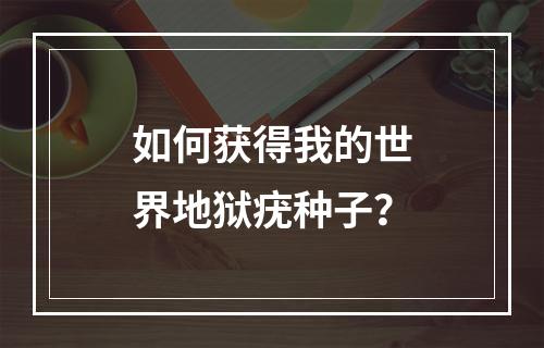 如何获得我的世界地狱疣种子？