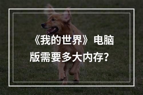 《我的世界》电脑版需要多大内存？