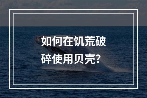 如何在饥荒破碎使用贝壳？