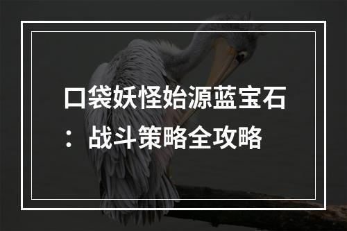 口袋妖怪始源蓝宝石：战斗策略全攻略