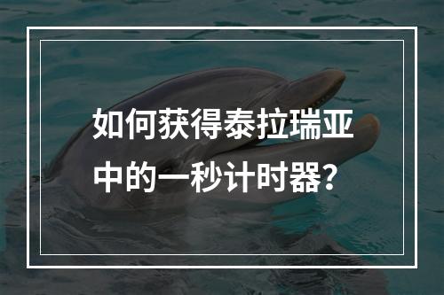 如何获得泰拉瑞亚中的一秒计时器？