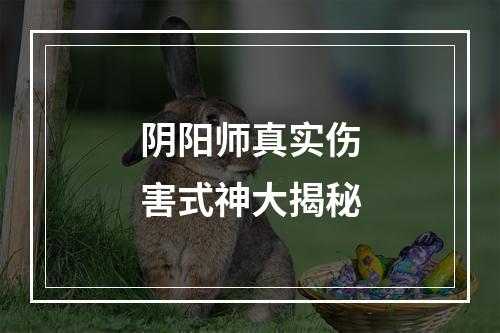 阴阳师真实伤害式神大揭秘