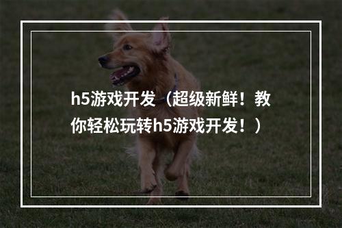 h5游戏开发（超级新鲜！教你轻松玩转h5游戏开发！）