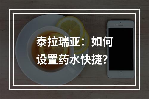 泰拉瑞亚：如何设置药水快捷？