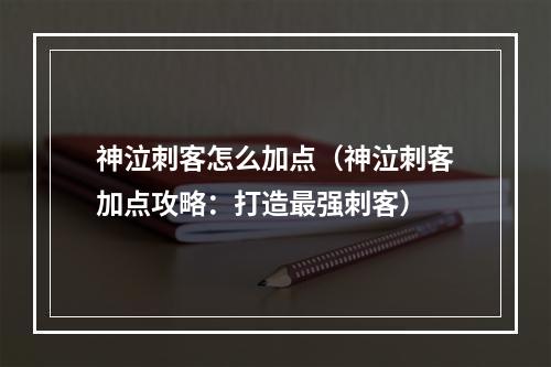 神泣刺客怎么加点（神泣刺客加点攻略：打造最强刺客）