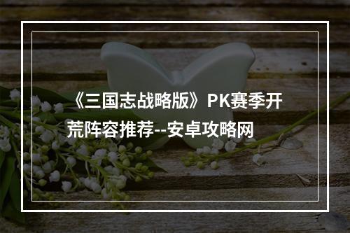 《三国志战略版》PK赛季开荒阵容推荐--安卓攻略网