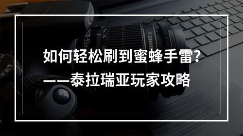 如何轻松刷到蜜蜂手雷？——泰拉瑞亚玩家攻略